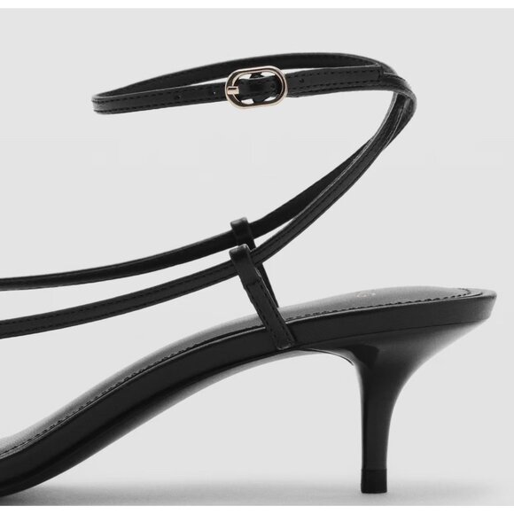MANGO MNG Heeled Strappy Sandals Thin Strap Kitten $80 NWOB 39 - Picture 7 of 7